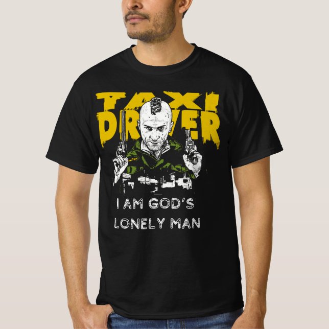 Camiseta Motorista de táxi - Sou o homem Solitário de Deus (Frente)