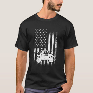 Camiseta Motorista de UTV Bandeira Americana UTV Sxs Lado a