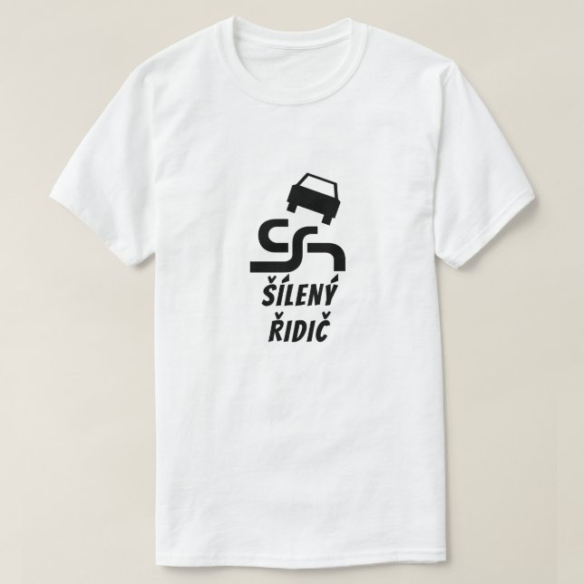 Camiseta Motorista louco em checo (Frente do Design)