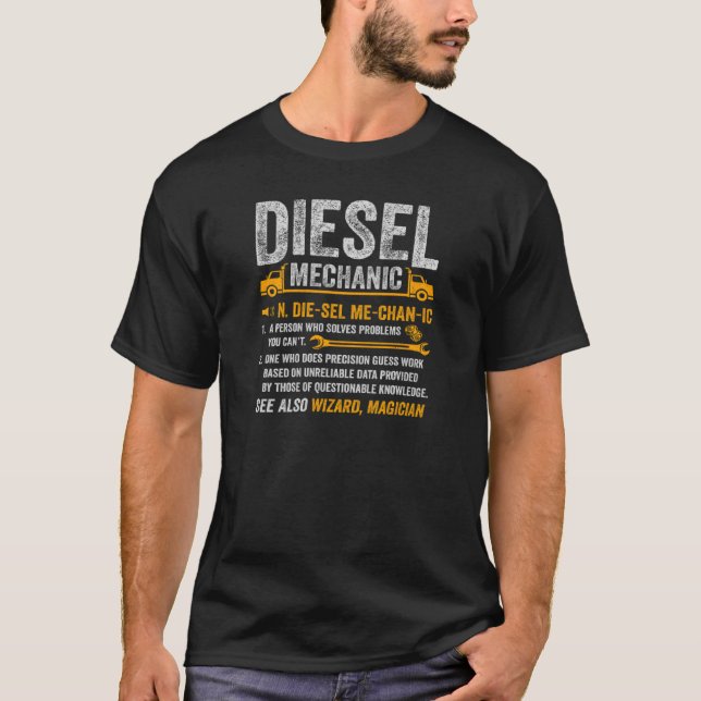 Camiseta Motorista Mecânico Diesel Semi Truck Motorista Fun (Frente)