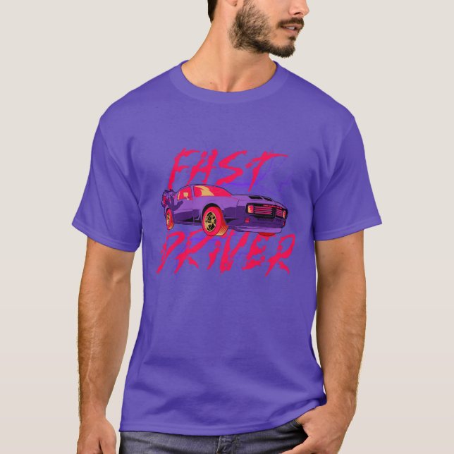 Camiseta MOTORISTA RÁPIDO - roxo (Frente)