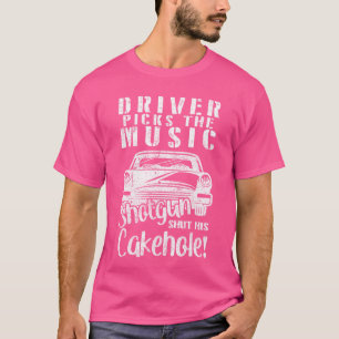 Camiseta Motorista Supernatural Escolhe Música Vintage Retr