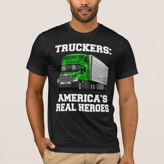 Camiseta Motoristas de Caminhão-Caminhões Heróis Reais da A (Frente)