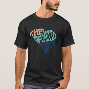 Camiseta Motto em Forma Estadual dos Estados Unidos da Caro