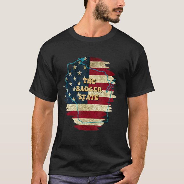 Camiseta Motto Flag Wi-Us do Wisconsin (Frente)