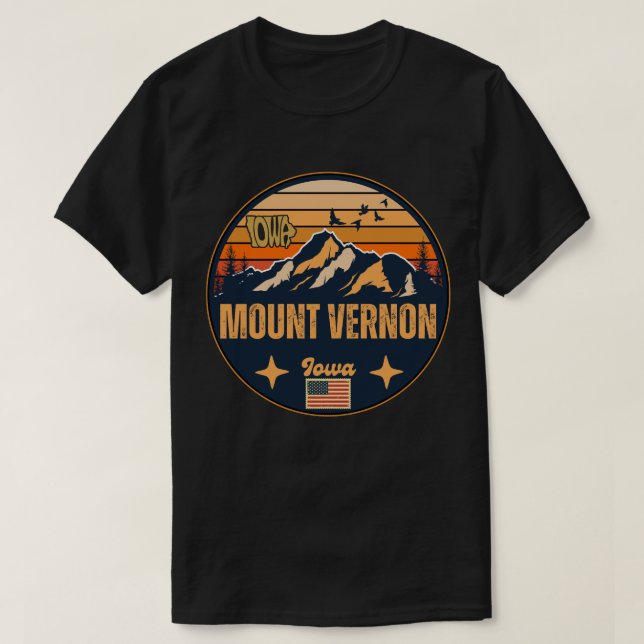 Camiseta Mount Vernon, Iowa (Frente do Design)