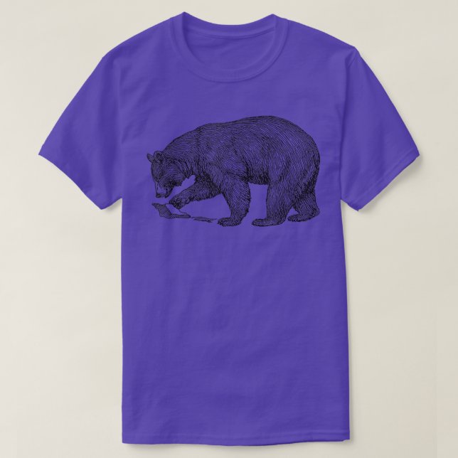 Camiseta Mountain Bear Black Line Illustration 1501  (Frente do Design)