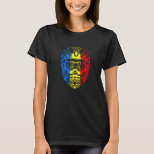 Camiseta Mountain Bike Helmet Romênia Bandeira