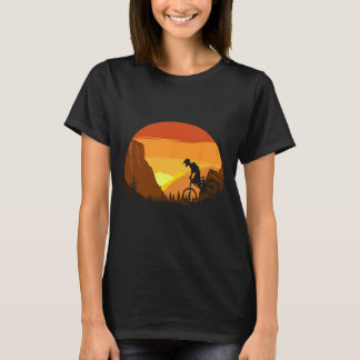 Camiseta Mountain Biking Retro Sunset Trail Rider 