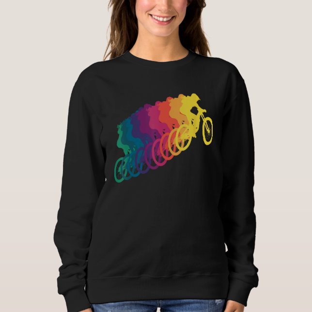 Camiseta Mountain Biking Women Rainbow MTB (Frente)