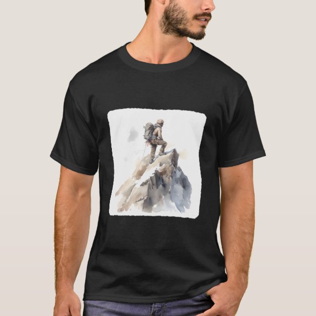 Camiseta Mountain Climber Reaching Summit Mountaineering To (Frente)