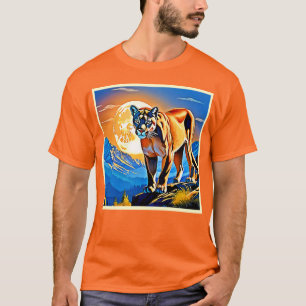 Camiseta Mountain Cougar: Majestade Sunset