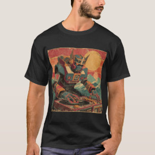 Camiseta Mountain DJ Mecha — Toca-discos Vintage Desgastado