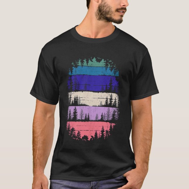 Camiseta Mountain Landscape Reflection Forest Trees Outdoor (Frente)
