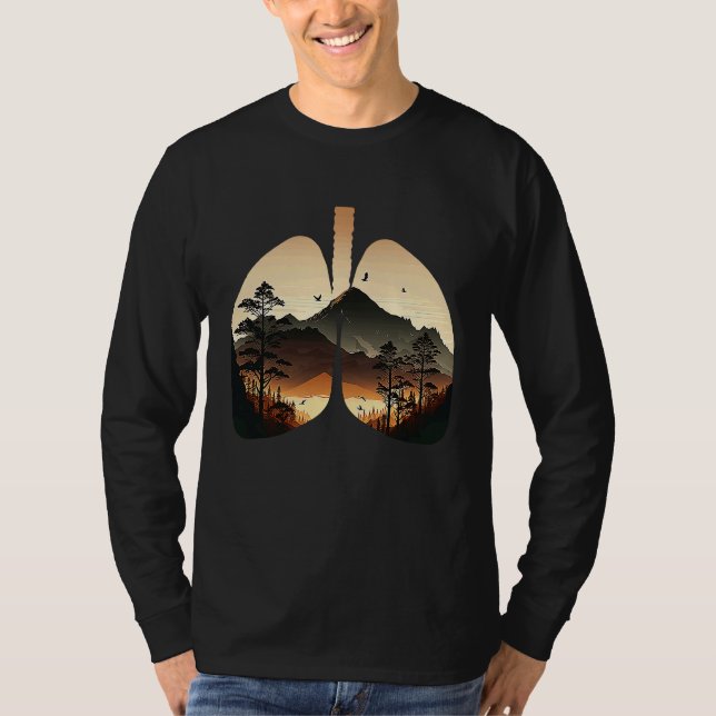 Camiseta Mountain Landscapes sunsets and lakes climber moun (Frente)