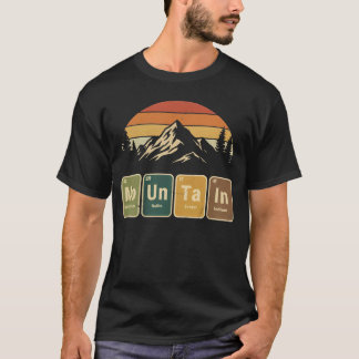 Camiseta Mountain Periodic Table Pun Retro Hiking Nature De