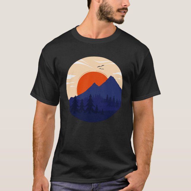 Camiseta Mountain Sunset Graphic Adventure Outdoor Mountain (Frente)