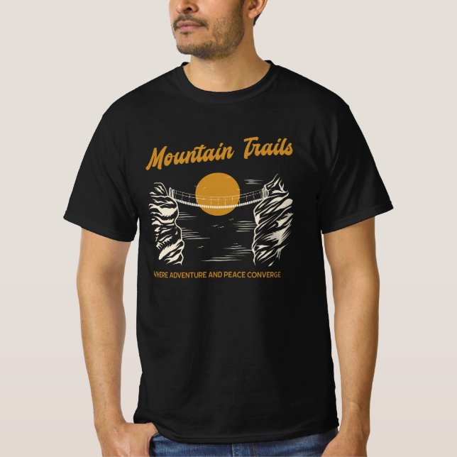 Camiseta Mountain Trails Abenteuer und Frieden in den Berge (Frente)