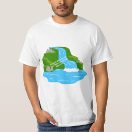 Camiseta Mountain Waterfall Art – Peaceful Nature 