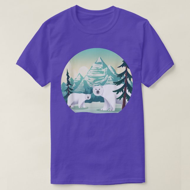 Camiseta Mountains Arctic Animal Wildlife Nature Polar Bear (Frente do Design)