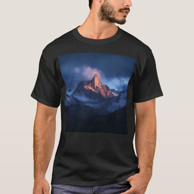 Camiseta Mountains Nature Landscape Mountains Wall Art Acti (Frente)