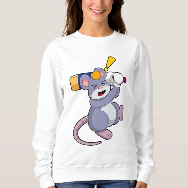 Camiseta Mouse at Cricket with Cricket bat (Frente)
