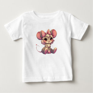 Camiseta Mouse charmoso de desenho animado em estilo vírgul