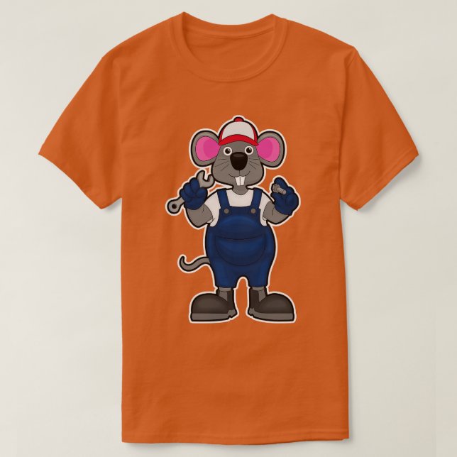 Camiseta Mouse como mecânico com parafuso (Frente do Design)