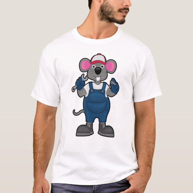 Camiseta Mouse como mecânico com parafuso (Frente)