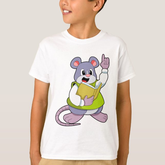 Camiseta Mouse como professor com livro (Frente)