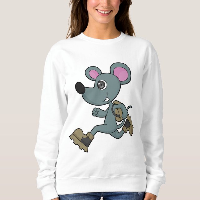 Camiseta Mouse como Runner com Backpack (Frente)