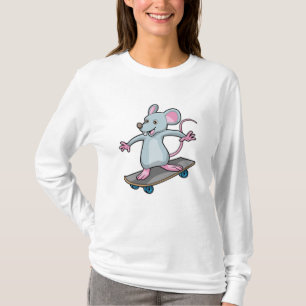 Camiseta Mouse como skater com skate