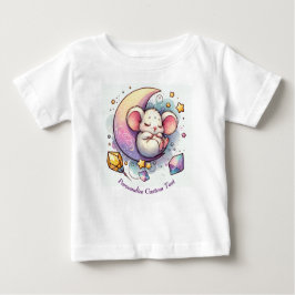 Camiseta Mouse fofo personalizado dormindo em meia lua
