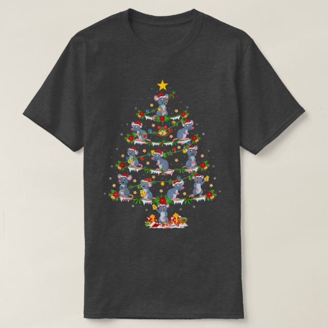 Camiseta Mouse Lover Xmas Luz a Árvore de Natal do Mouse (Frente do Design)