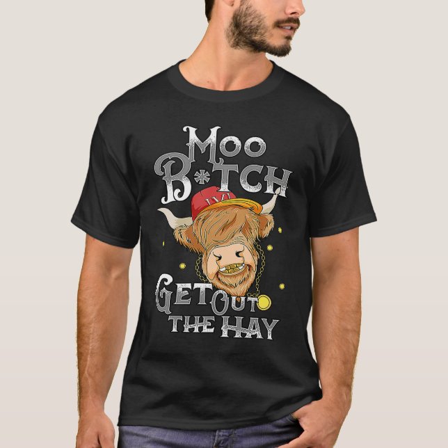 Camiseta Move Get Out The Hay   Highland Cow (Frente)