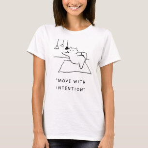 Camiseta Mover com Intenção   Ilustração de Gato de Yoga
