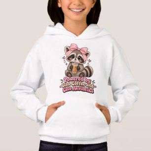 Camiseta Movido pelo Café Gelado Cute Coquette Guaxinim Cri