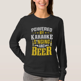 Camiseta Movido Por Karaoke Singing E Beer Microphone Sin