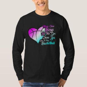 Camiseta Movimentação Sobre Meninas Mostra Como Jogar Baske