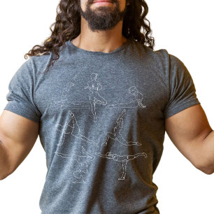 Camiseta Movimento Consciente Arte de Linha Vintage Poses d