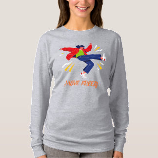 Camiseta Movimento de Dança Energético Gráfico Jovem
