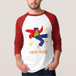 Camiseta Movimento de Dança Energético Gráfico Jovem