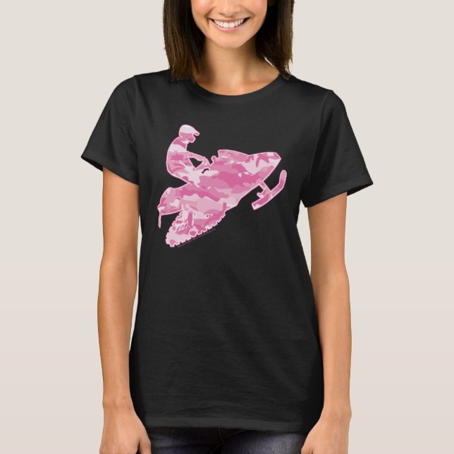 Camiseta Movimento de neve em Camuflagem Rosa (Frente)