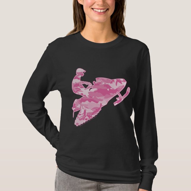 Camiseta Movimento Snowmobiler Rosa Camuflagem (Frente)