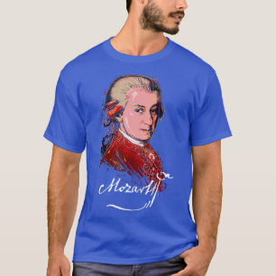 Camiseta Mozart - Retrato Colorido Música ClássicaPiano 1