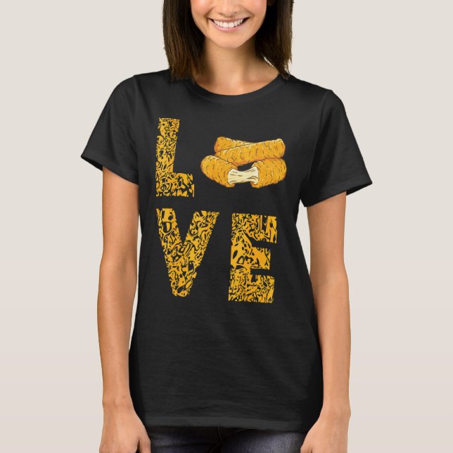 Camiseta Mozzarella Sticks Leopard Love Cheese Sticks Comid (Frente)