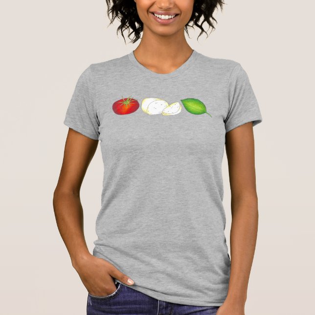Camiseta Mozzarella Tomato Basil Itália Comida italiana Cap (Frente)