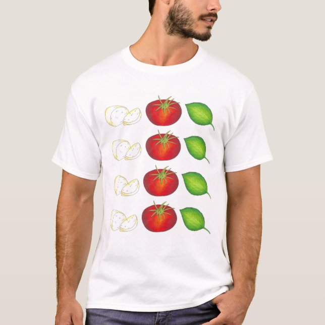 Camiseta Mozzarella Tomato Basil Itália Cozinhar Comida Cap (Frente)