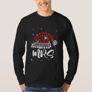 Camiseta Mr And Mrs Claus Santa Hat Diamond Funny