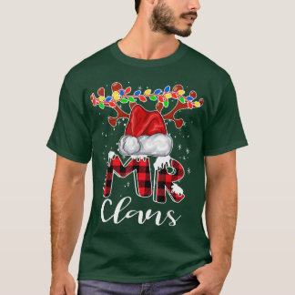 Camiseta Mr Claus Costume Christmas Pajama Buffalo Plaid Sa